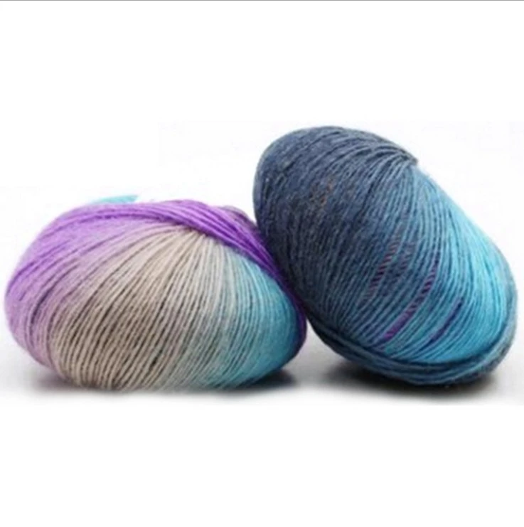 Section Dyed Rainbow Wool Yarn