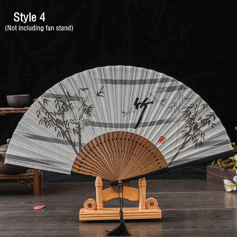 Chinese Style Folding Fan, Made Of Silk And Bamboo, Traditional Crafts