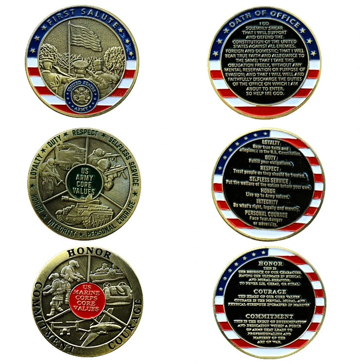 Foreign Commemorative Coins Army Air Force Ancient Enamel Paint Relief Medal Metal Badge Coin