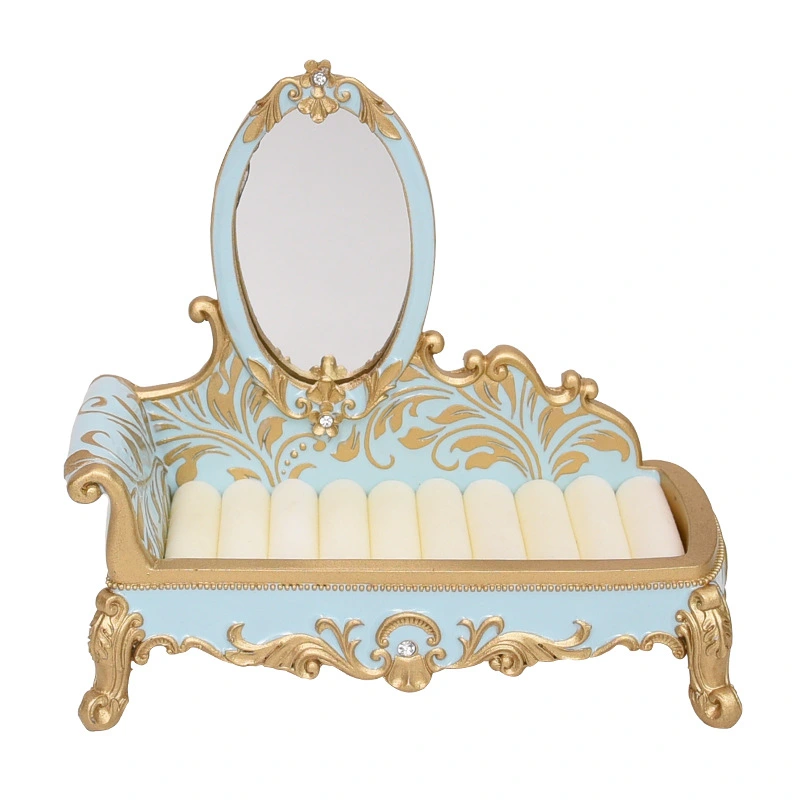 Resin European-style Mirror Painted Gold Sofa Ring Display Stand