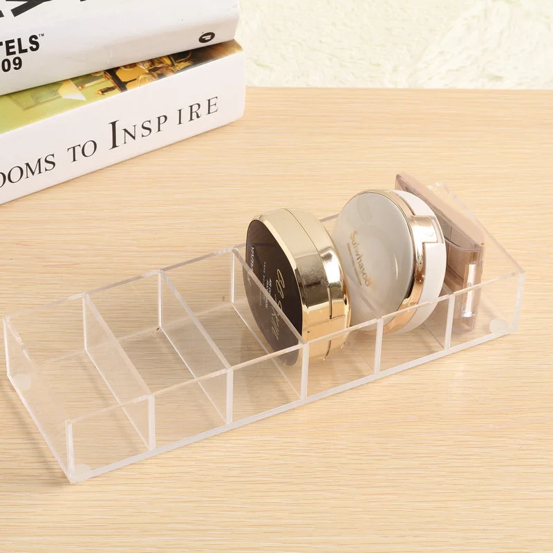 Acrylic Tabletop Pressed Powder Cushion Transparent Plastic Lipstick Display Rack Storage Box