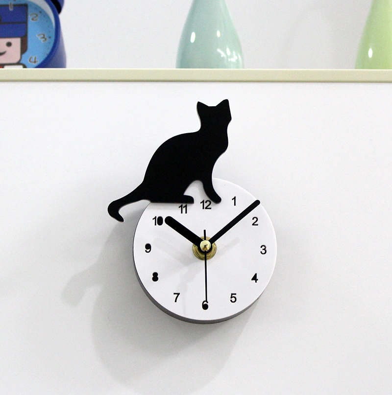 Cat 3D Refrigerator Clock Refrigerator Magnet Magnetic Wall Clock