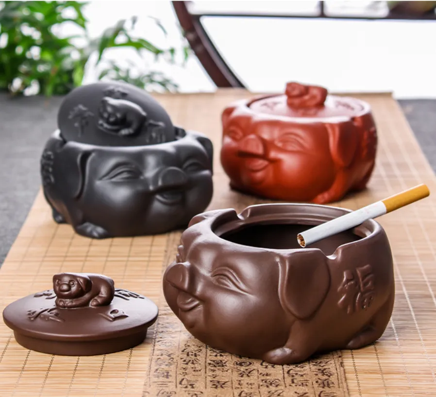 Purple Sand Sculpture Decoration Tea Play Ashtray Ashtray
