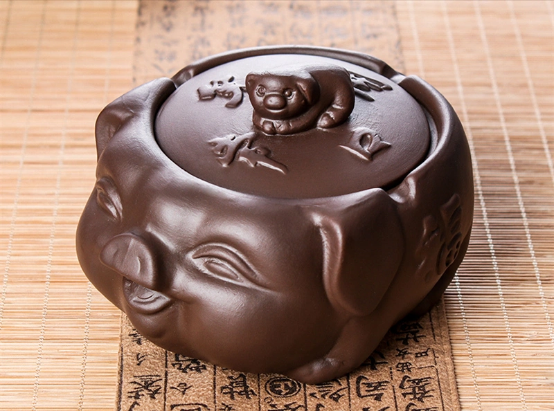 Purple Sand Sculpture Decoration Tea Play Ashtray Ashtray