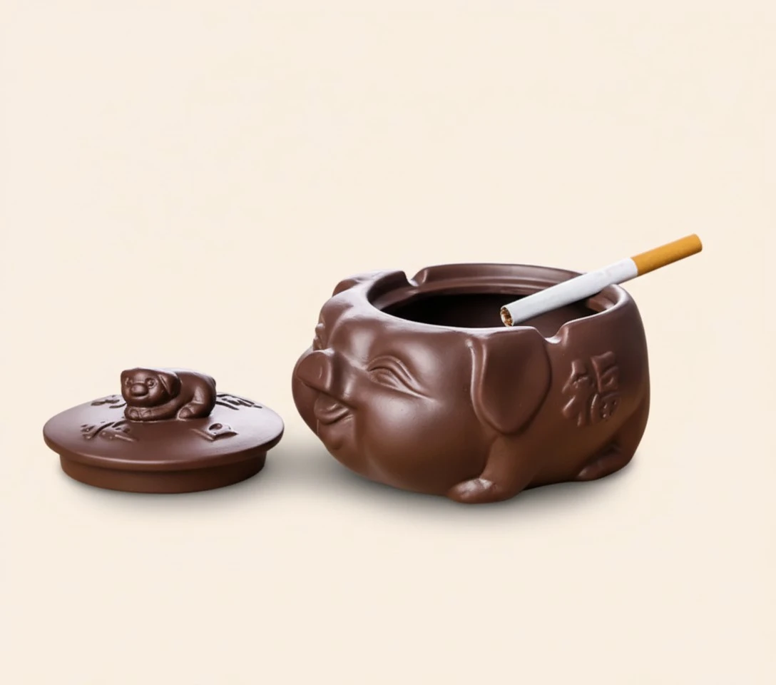 Purple Sand Sculpture Decoration Tea Play Ashtray Ashtray