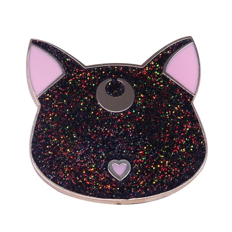 Black Cat Luna Glitter Brooch