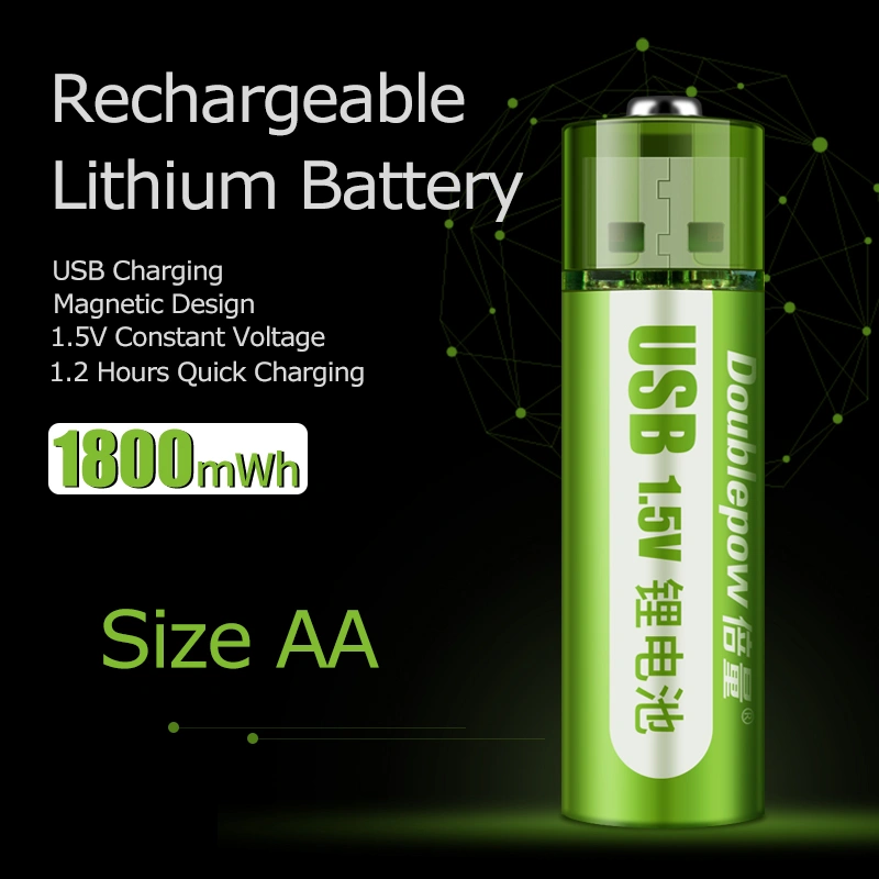 USB Rechargeable Battery No. 5, No. 7 Lithium Battery, Large Capacity 1.5v Constant Voltage AA