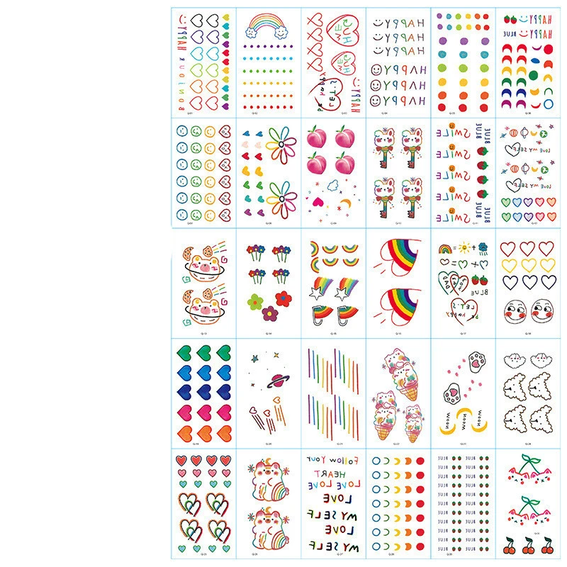 Feng Han Fan Finger Rainbow Smiley Line Small  Sticker