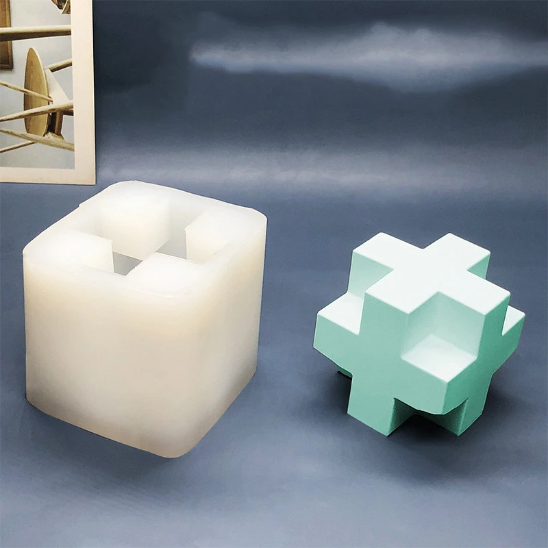 Cross Rubik's Cube Candle Silicone Mold