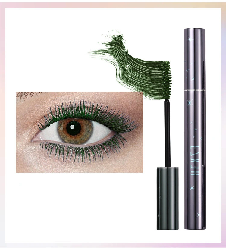 Color Mascara, Waterproof, Long, Thick And Curling, Easy To Remove Makeup