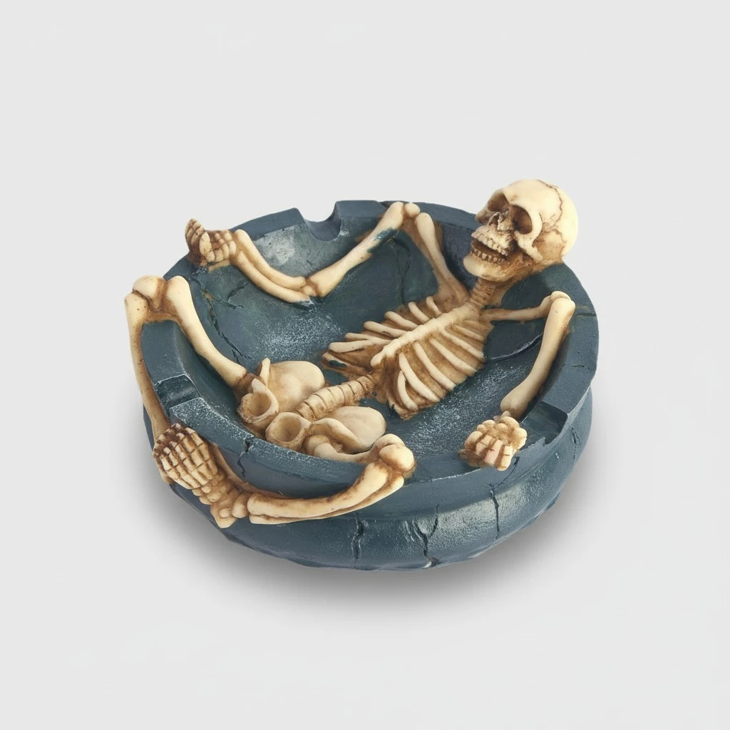Resin Skeleton Ashtray Home Office Decoration