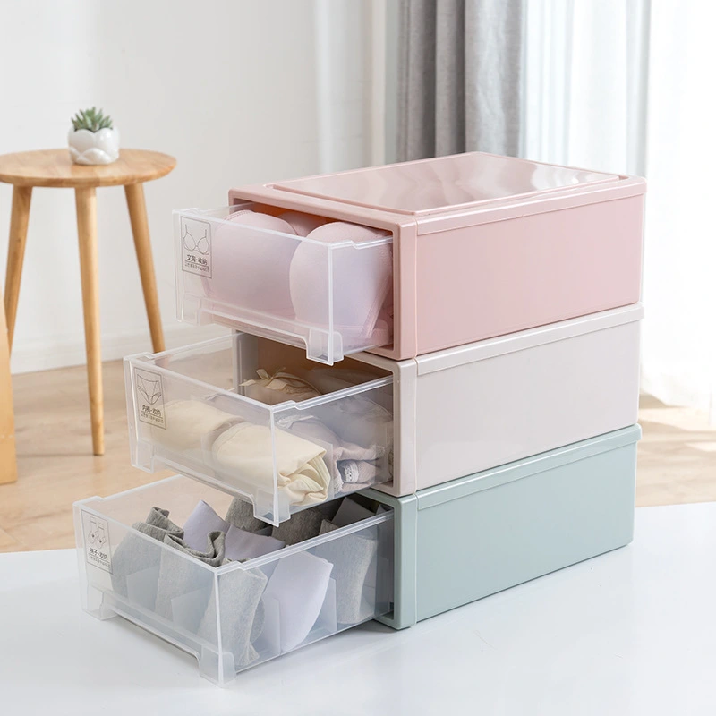 Underwear Storage Box Drawer Storage Box Special Three-piece Plastic