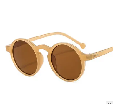 Retro Round Frame Rice Nail Sunglasses Korean Version