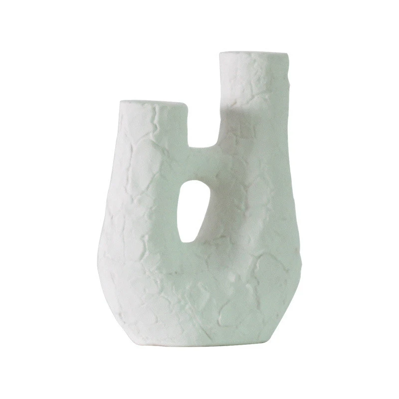 Modern Style Ceramic Vase Weathered Stone Candle Holder