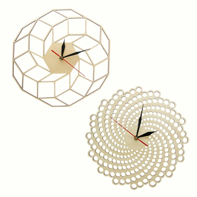 Wooden Geometric Spiral Decoration Wall Clock