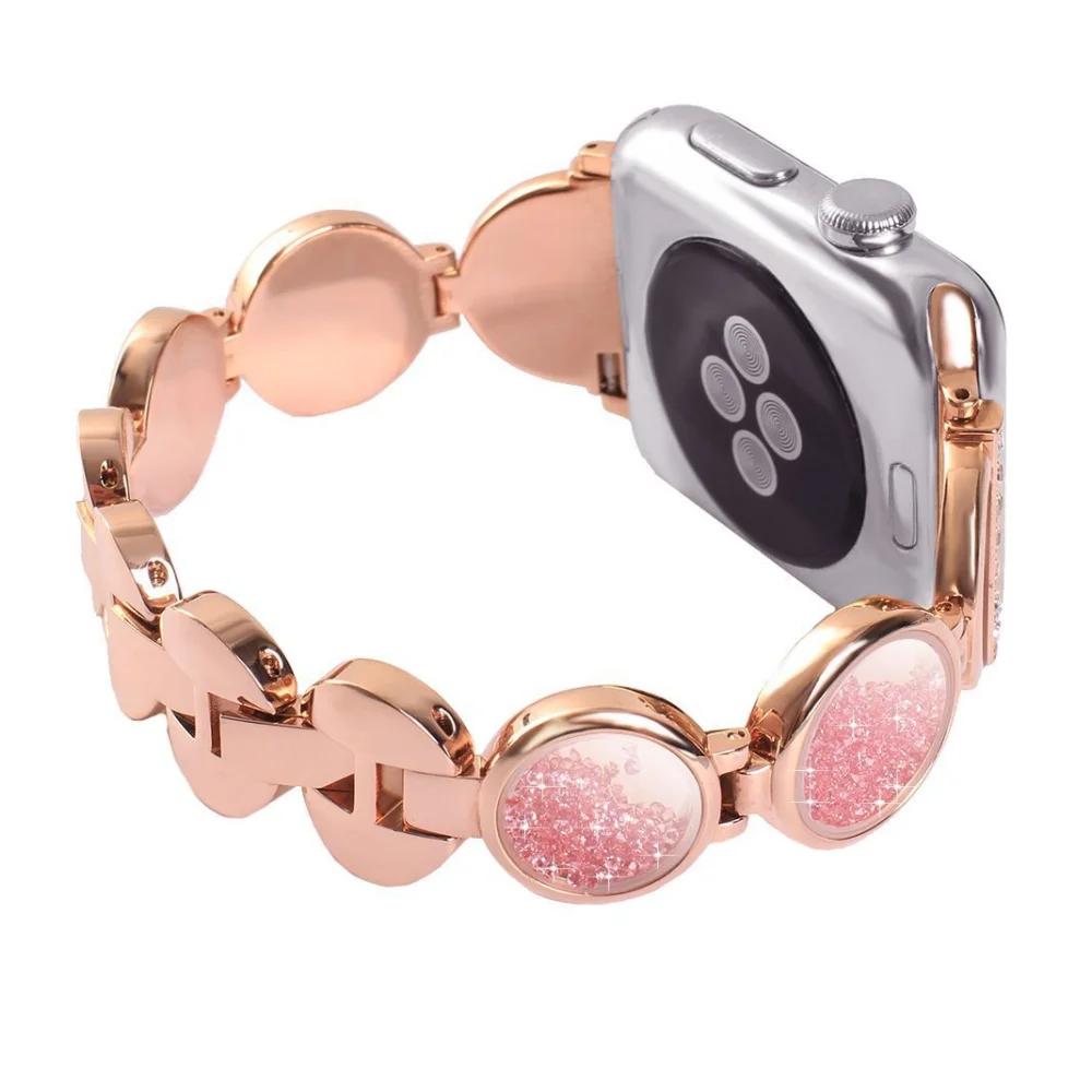 Suitable For Apple Watch With Quicksand Chain Stainless Steel Metal Strap