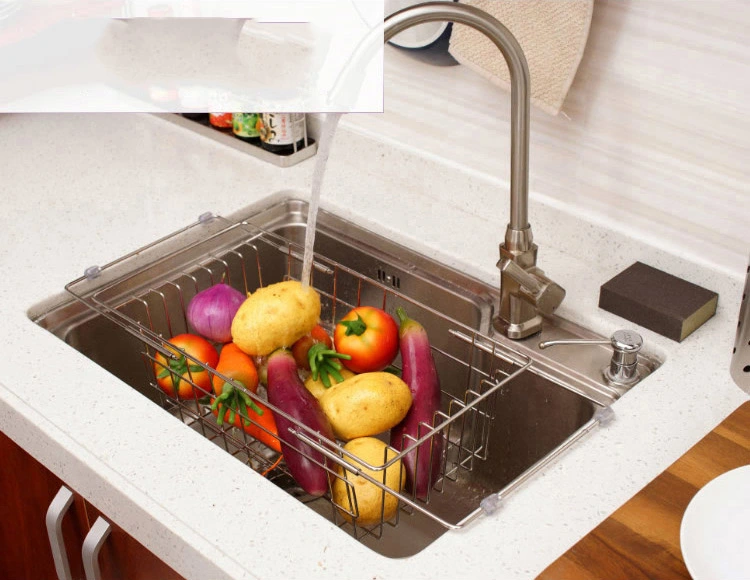 Household Stainless Steel Retractable Sink Drain Rack