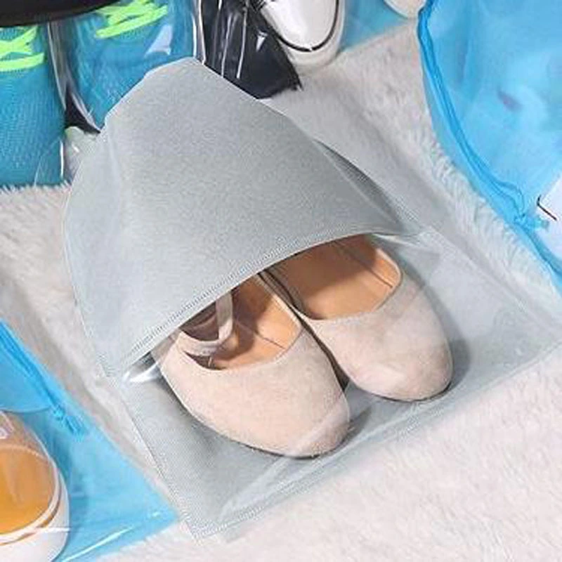 Blank Non-woven Slippers Drawstring Transparent Sandal Bag