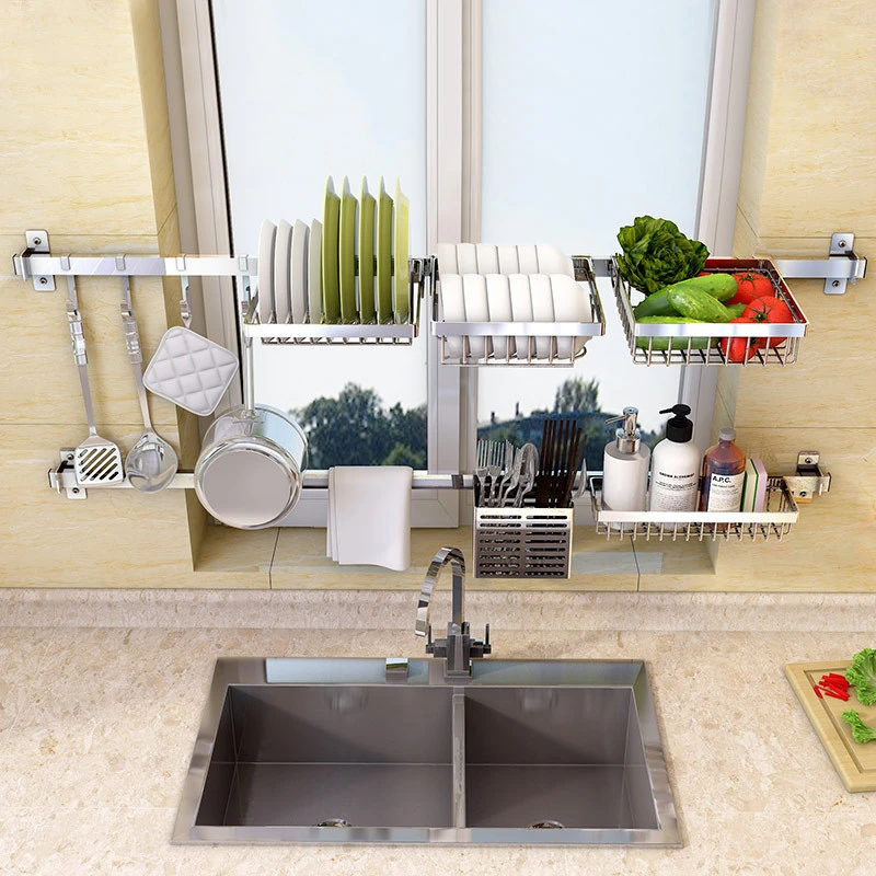 Punch-free 304 Stainless Steel Kitchen Window Shelf