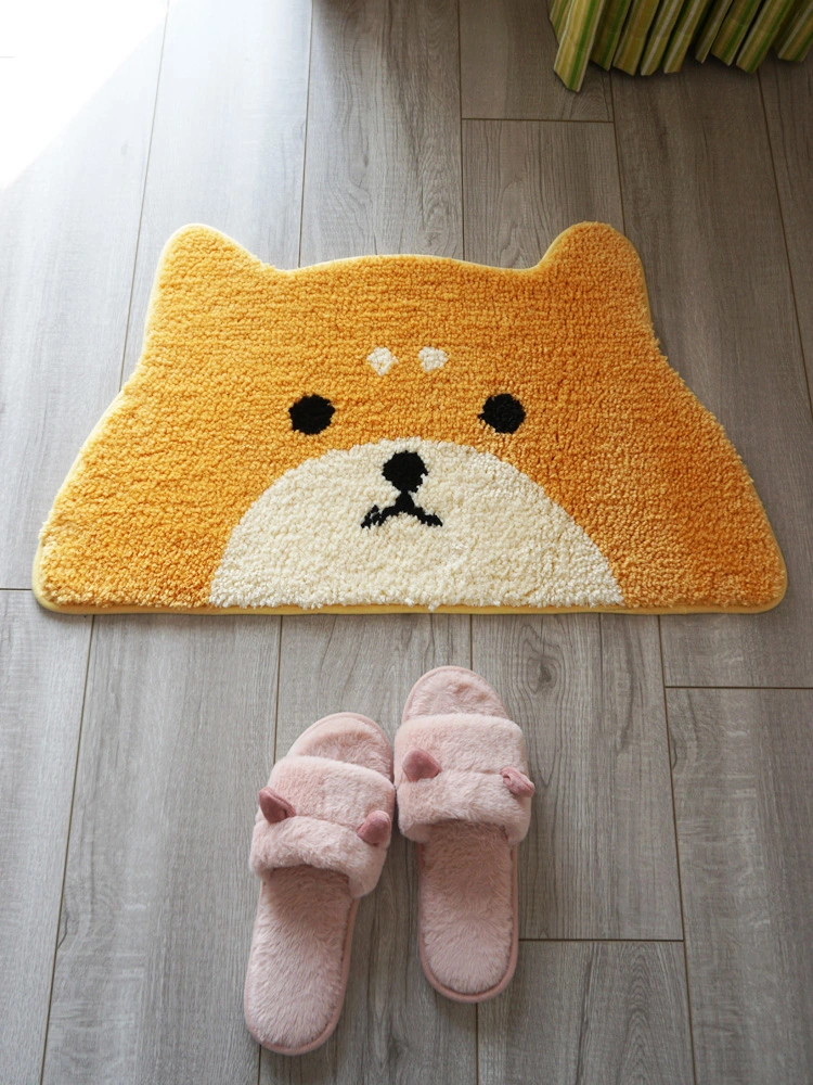 Cute Cartoon Cat Puppy Soft Semicircle Floor Mat