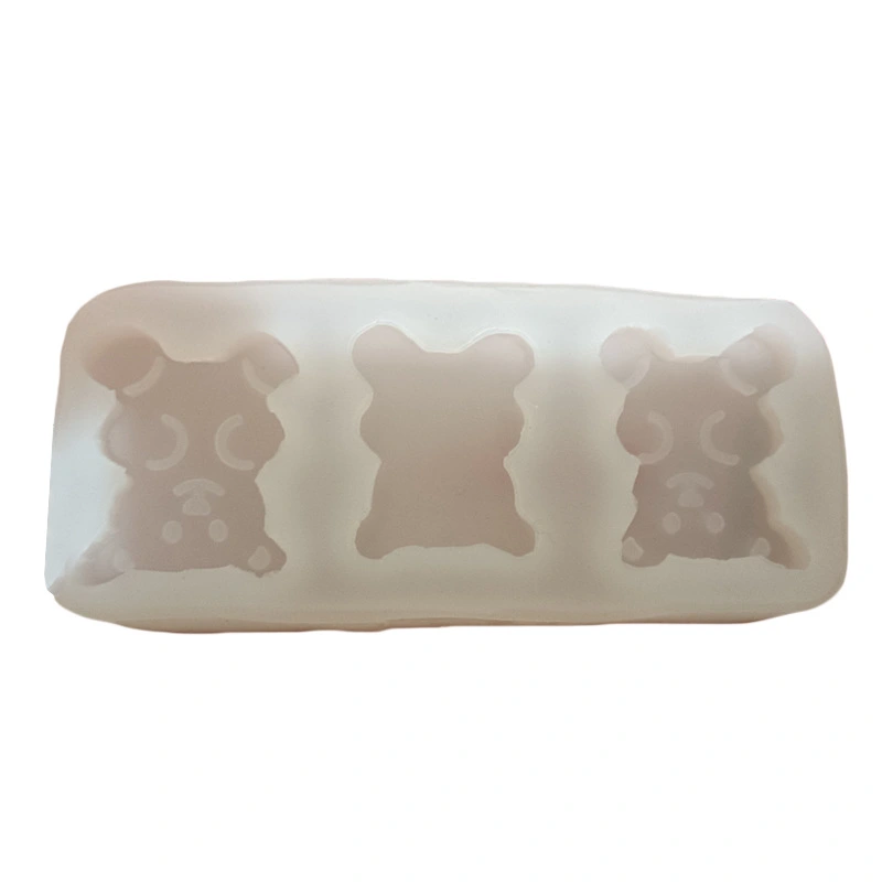 Bear Shape Three-linked Silicone Mold Handmade Scented Candle Accessories