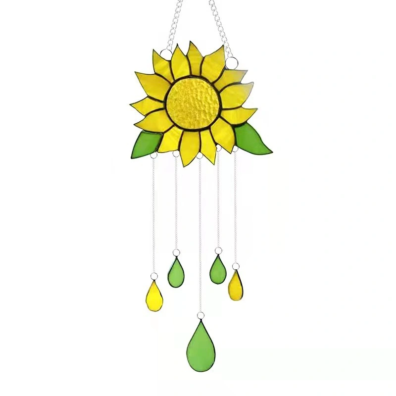 Alloy Drip Oil Sunflower Indoor Pendant