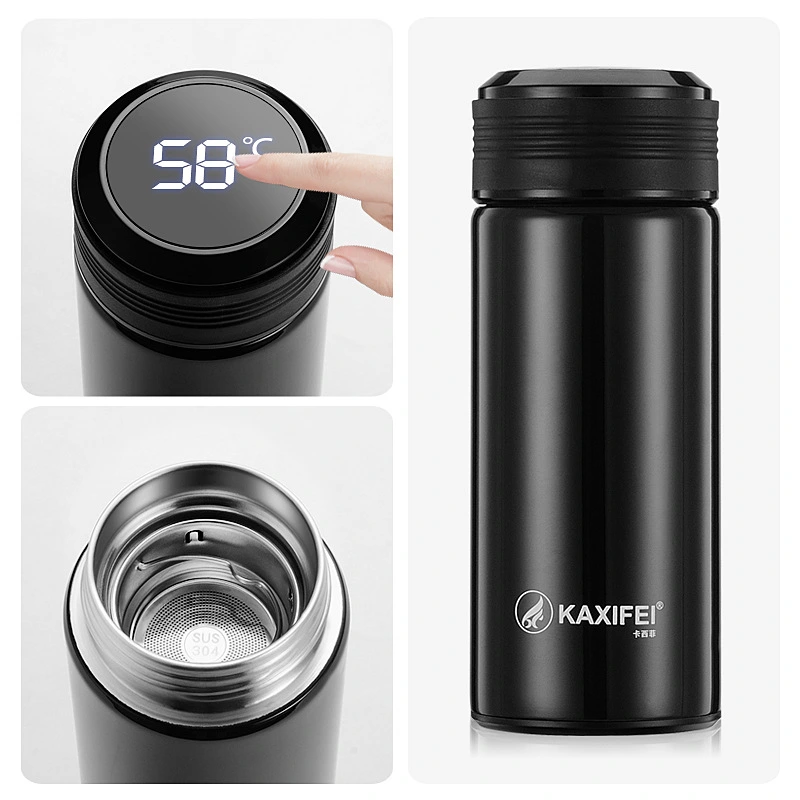 Stainless Steel Intelligent Temperature-sensing Tea Water Separation Thermos Cup