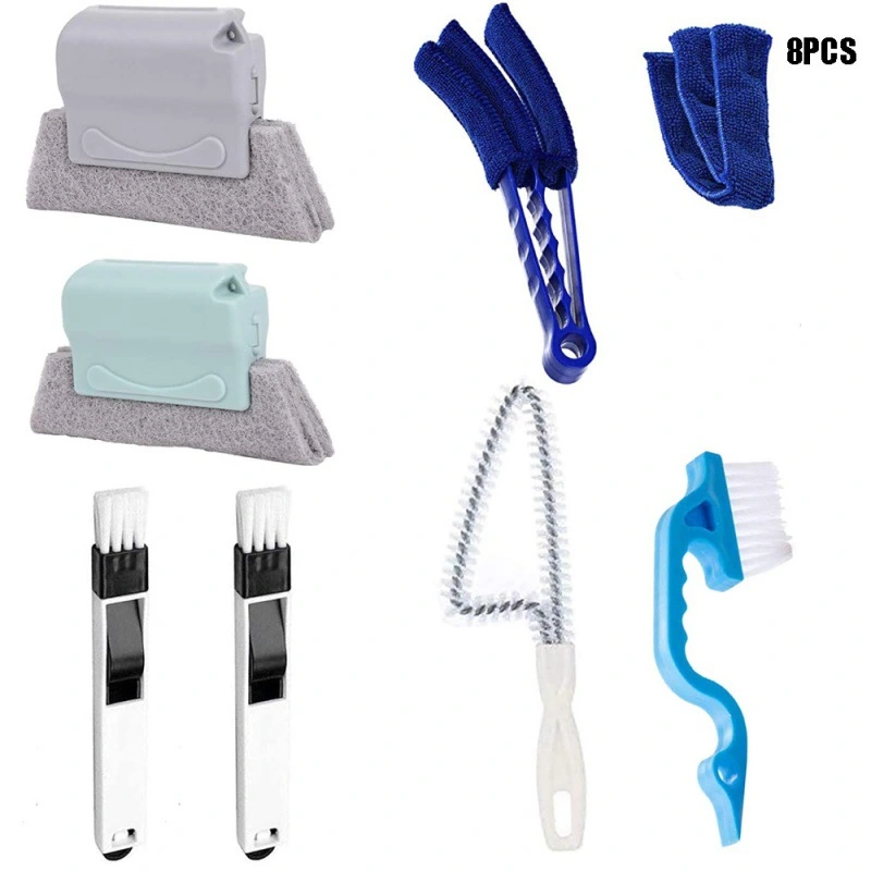 8-piece Hand-held Gap Cleaning Tool Window Track Cleaning Brush