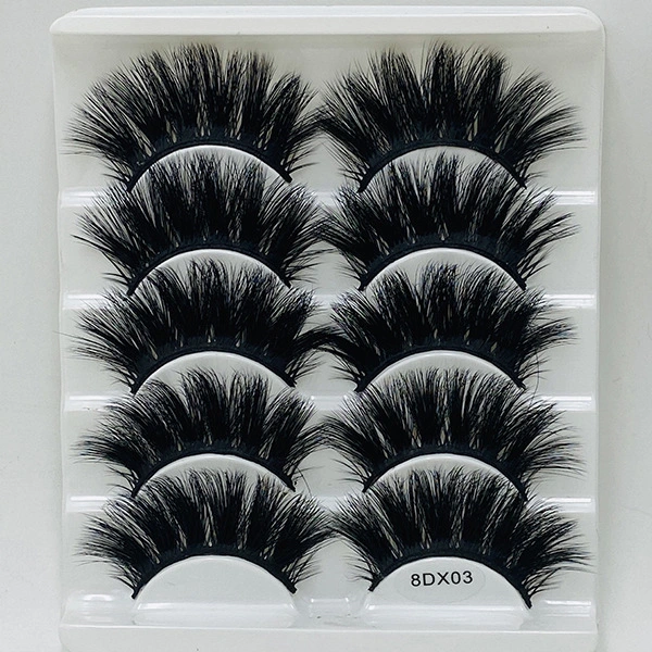 5 Pairs Of Mink False Eyelashes 8D Natural Thick