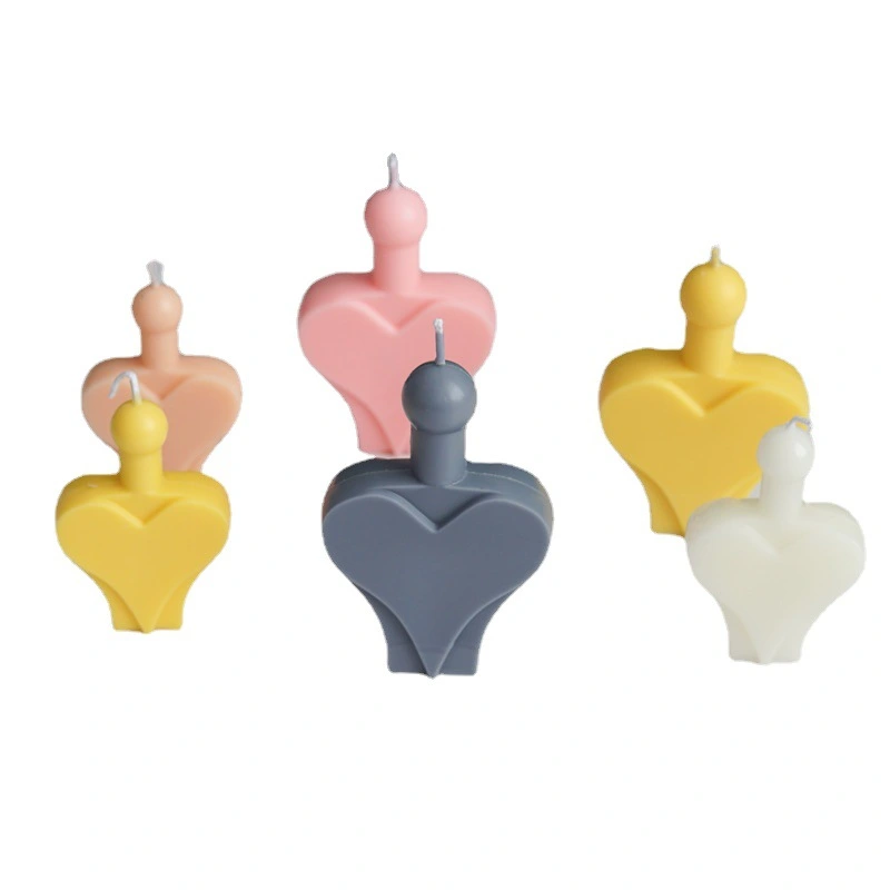 Three-dimensional Peach Heart Love Candle Mold Two-piece Playing Card