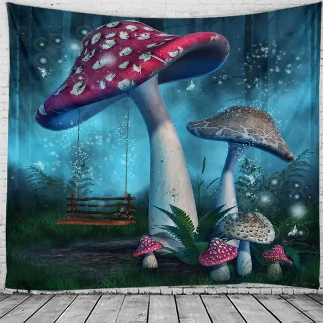 Mushroom Background Cloth Art Wall Decoration Male And Female Dormitory Decoration Big Tapestry