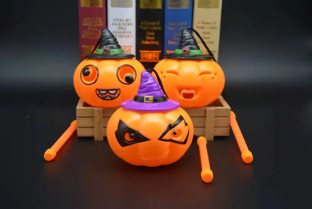 Halloween Pendant Broom Pumpkin Lantern Light Music Tricky Funny Bar Playground Decorative Lantern