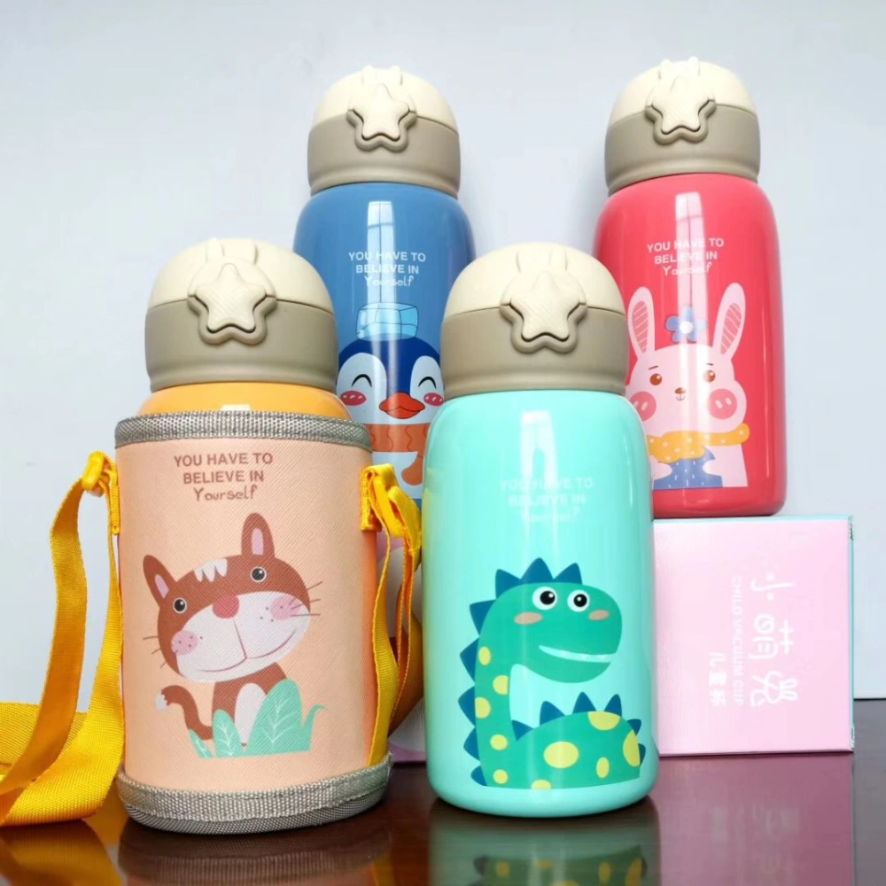 Little Cute Rabbit Thermal Insulation Children Pot With Straw Cup