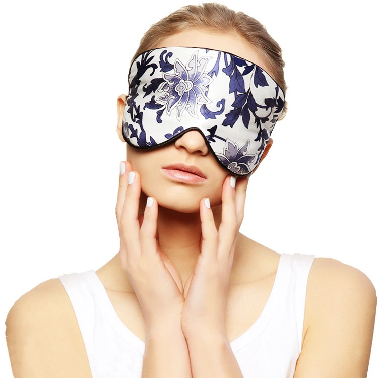 Increase Thicker 100 Silk Sleep Mask Silk Eye Mask Silk Eye Mask Blue And White Porcelain