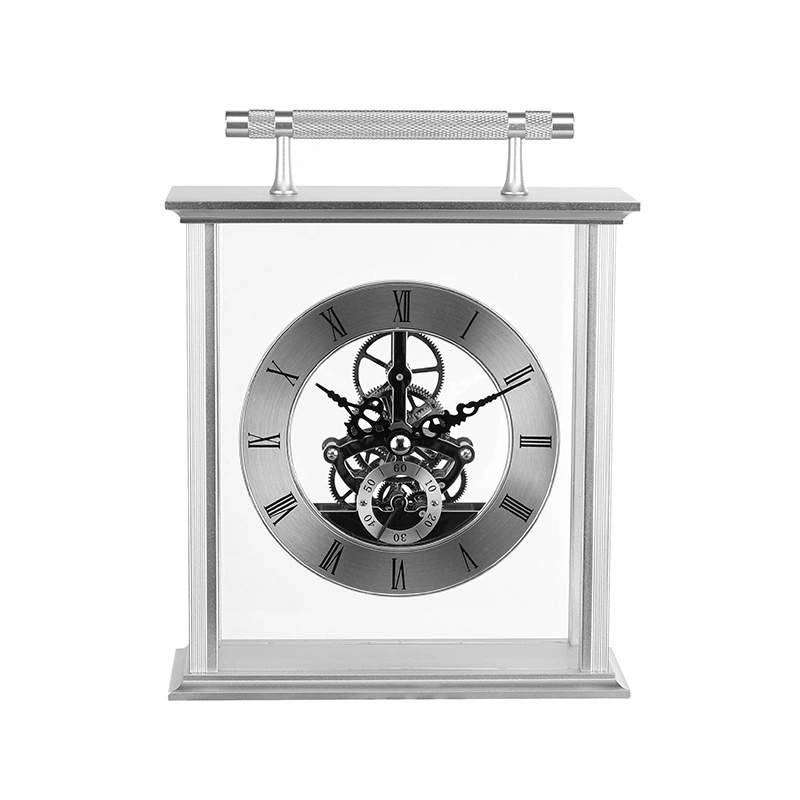 Aluminum Chinese Silver Square Clock