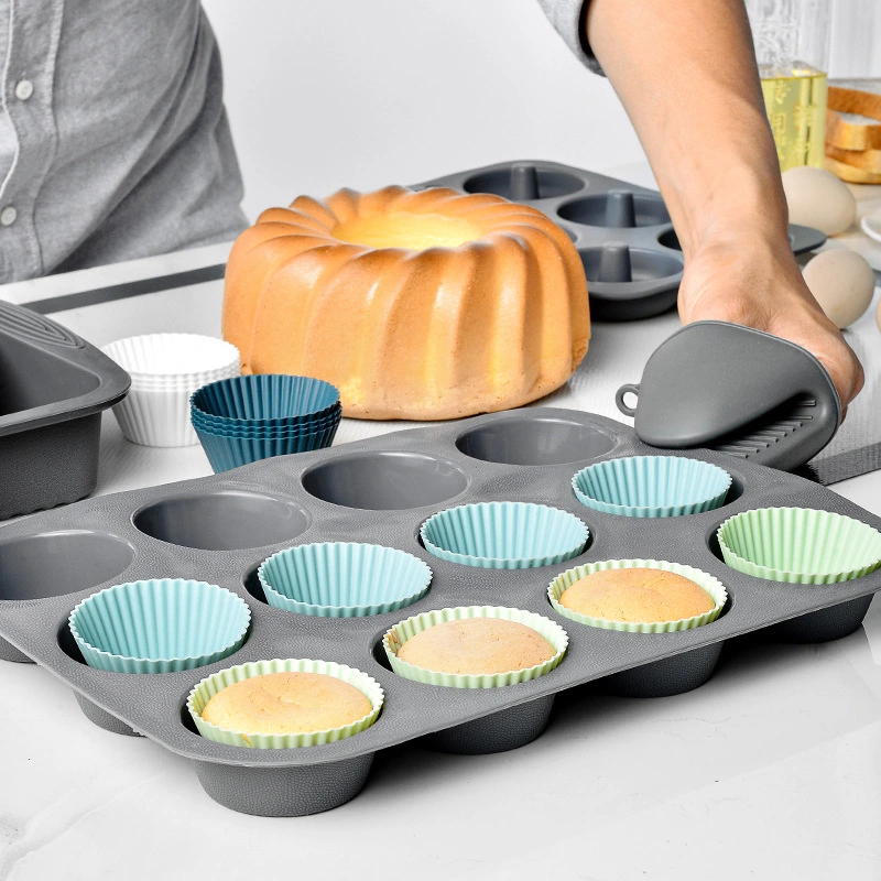 Household Round Silicone Muffin Cup Cake Mold