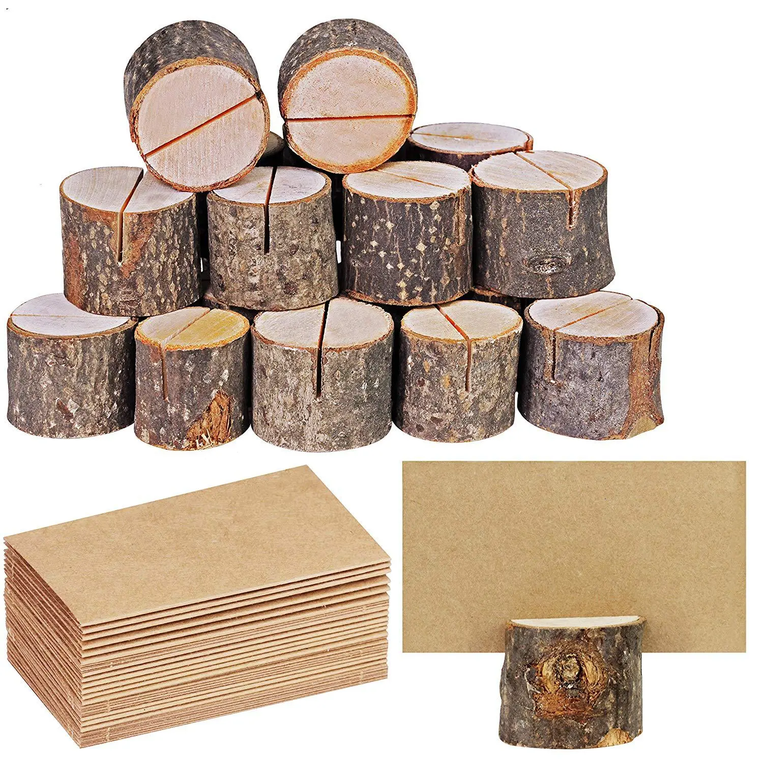 Ecological Wood Stump Note Wooden Business Card Holder
