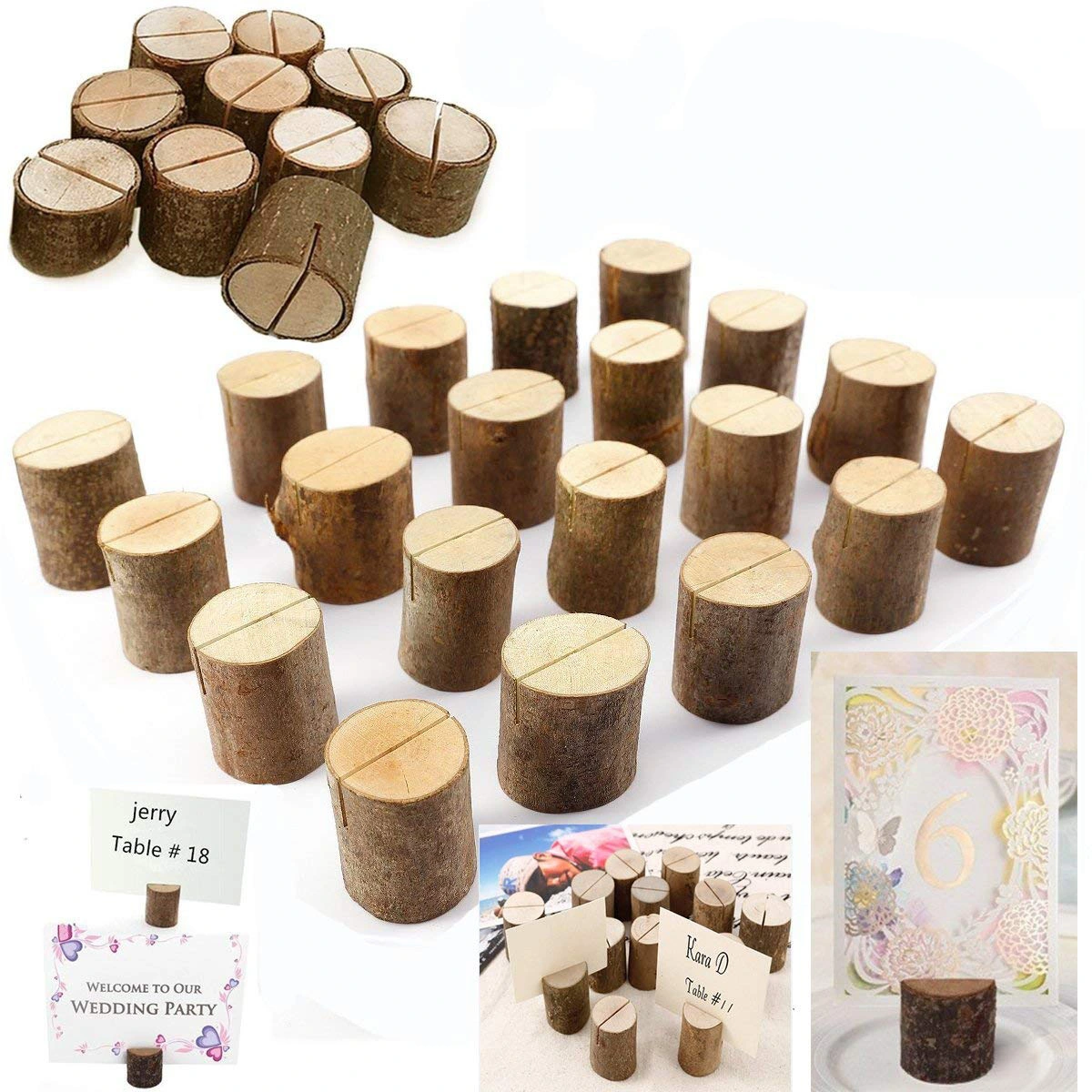 Ecological Wood Stump Note Wooden Business Card Holder