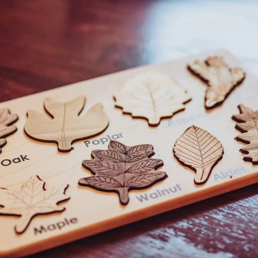 Wooden Toy Leaf Specimen Puzzle Christmas Children Puzzle Gift