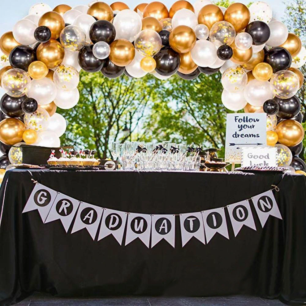 Black Gold Latex Balloon Birthday Party Set Room Decoration