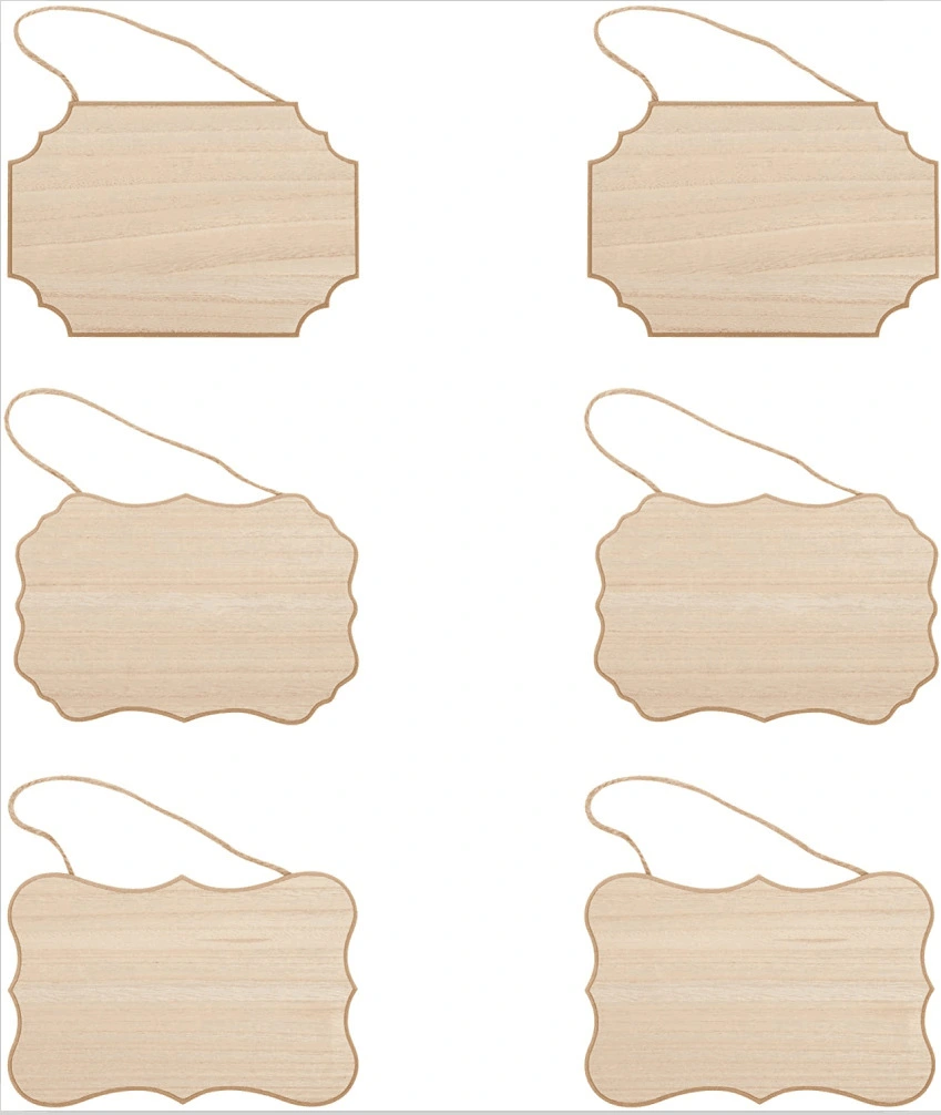 Unpolished Hanging Wooden Sign Wooden Plaque Board Piece Home School Art