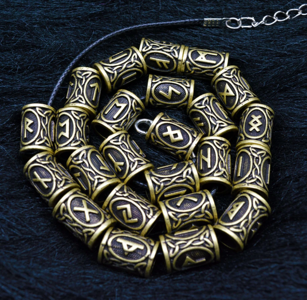 Viking Rune Beard Beads Set Of 24