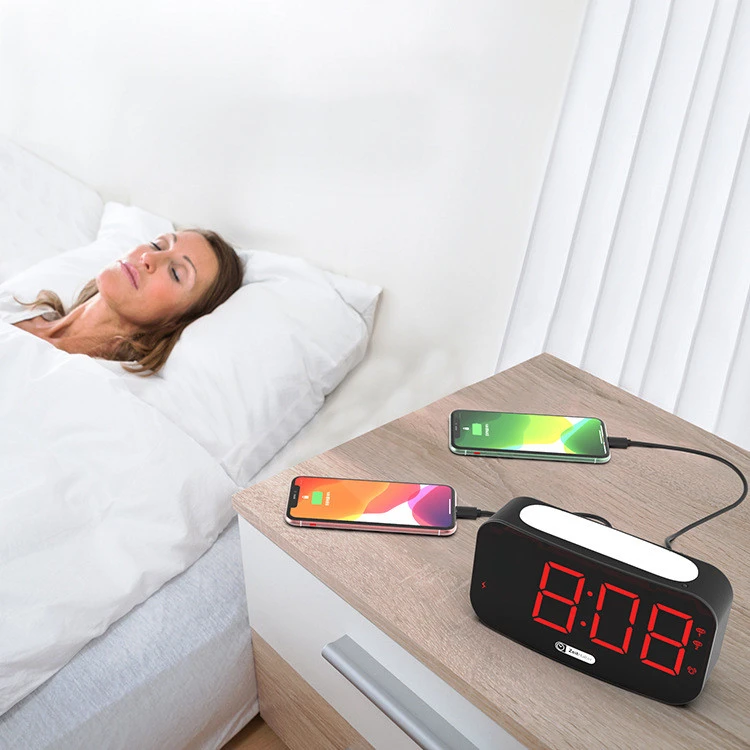 Vibrating Alarm Clock, Multi-function Dual USB Charging And Silent