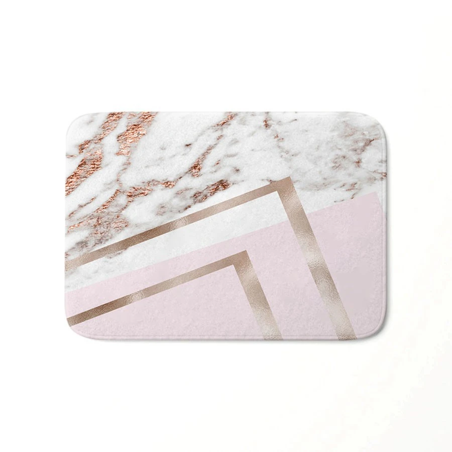 Stitching Geometric Marble Printing Welcome Mat