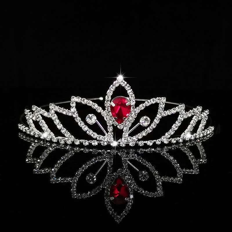 Diamond-studded Crystal Crown Bridal Tiara Claw Chain Headband