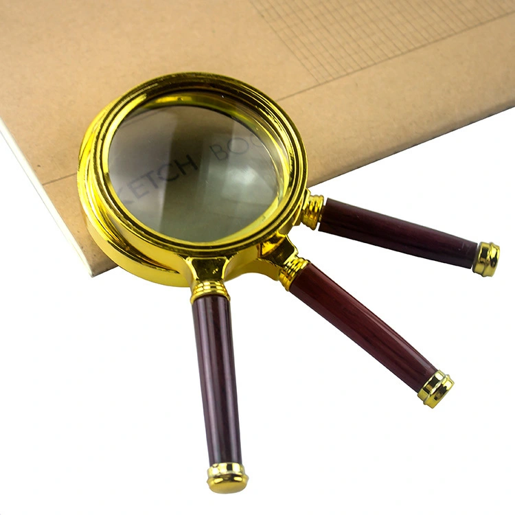 Magnifying Glass Old Man Reading Mahogany Handle