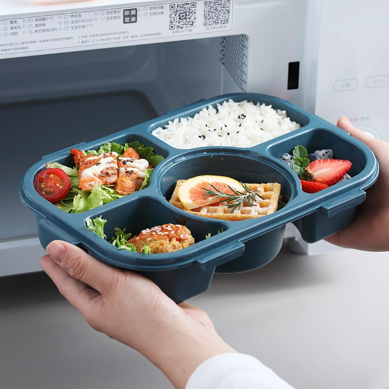 Adult Portable Microwaveable Plastic Compartment Lunch Box