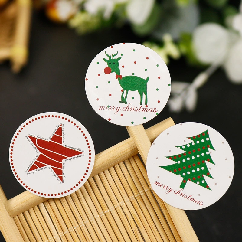 12 Round Self Adhesive Christmas Sealing Stickers