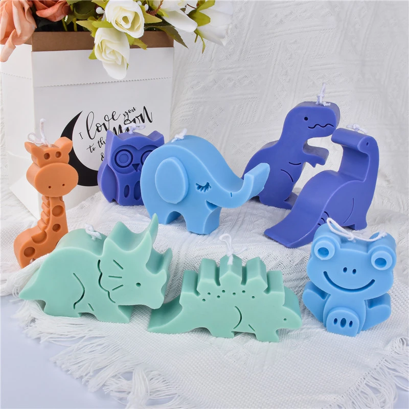 Silicone Animal Candle Mold Dinosaur Giraffe