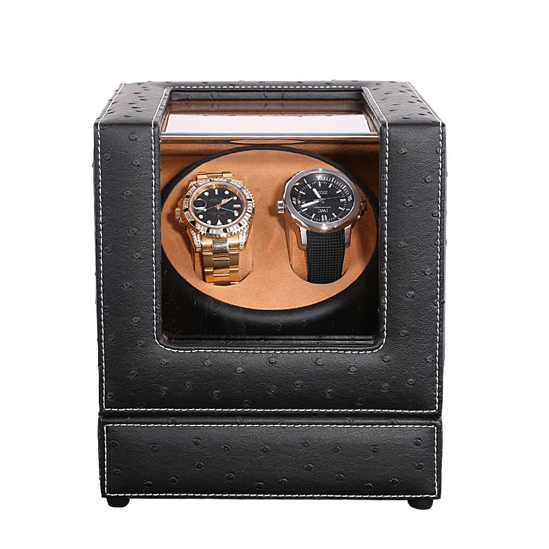 Ebony Wood Grain Mechanical Watch Turntable